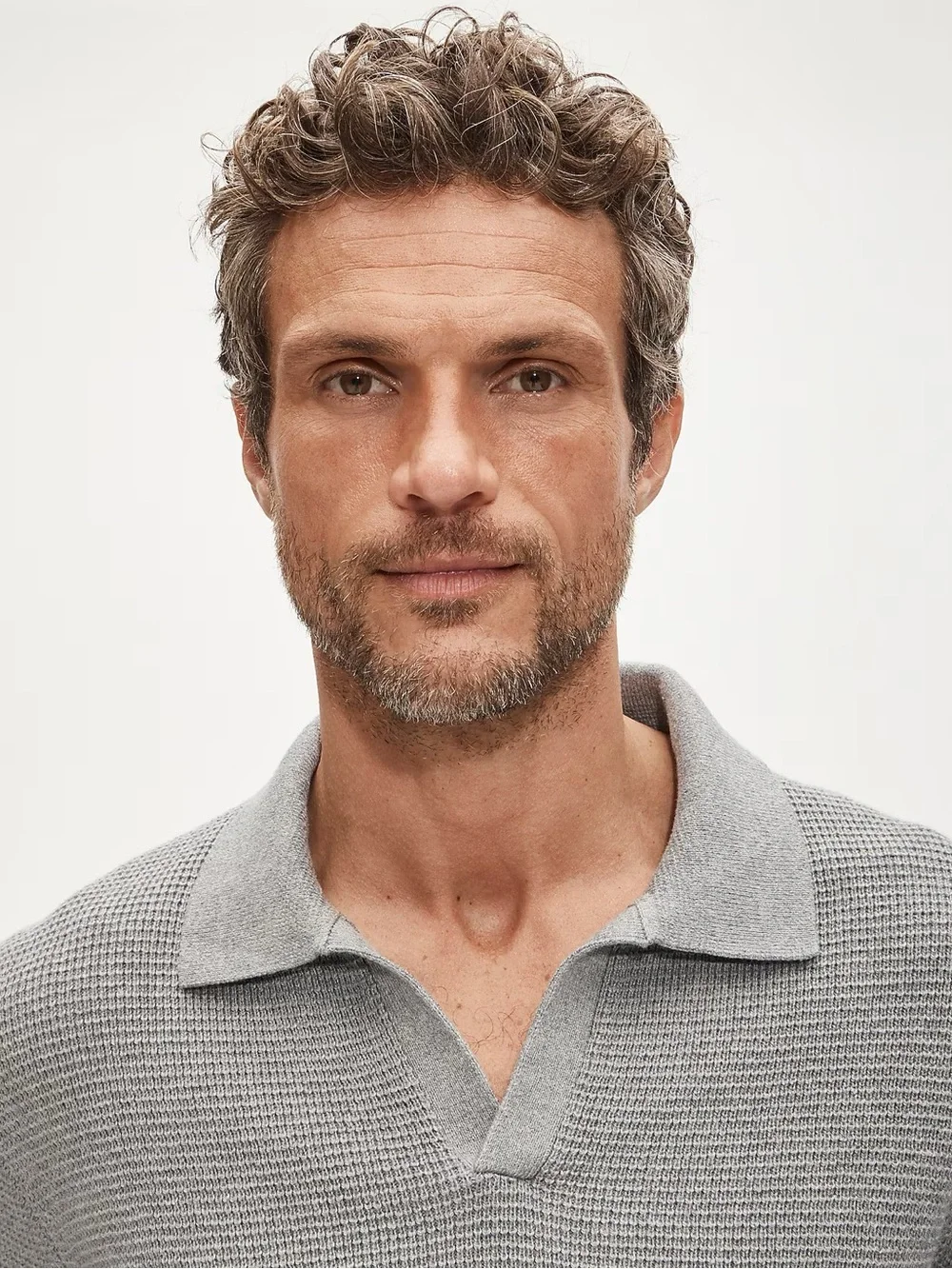 J. Crew Men's Light Gray Knit Polo - Picture 3 of 4